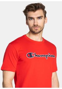 Koszulka męska Champion Organic Cotton Script Logo (216473-RS011). Kolor: czerwony. Materiał: materiał #4