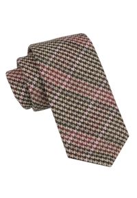 Wełniany Krawat - Alties - Odcienie Brązu i Beżu. Kolor: beżowy, wielokolorowy, brązowy. Materiał: bawełna, wełna