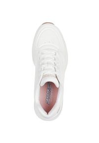 skechers - Buty do chodzenia damskie Skechers Bobs Arch Comfort B. Kolor: biały. Materiał: materiał, syntetyk. Szerokość cholewki: normalna. Sport: turystyka piesza