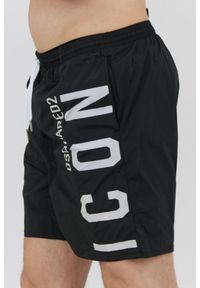 DSQUARED2 Beachwear Czarne męskie szorty kąpielowe icon, Rozmiar 46. Kolor: czarny. Materiał: poliester #4