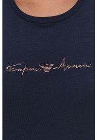 Emporio Armani Underwear - Emporio Armani T-shirt piżamowy 163139.1P223 kolor granatowy. Kolor: niebieski. Materiał: materiał, dzianina. Wzór: aplikacja #3