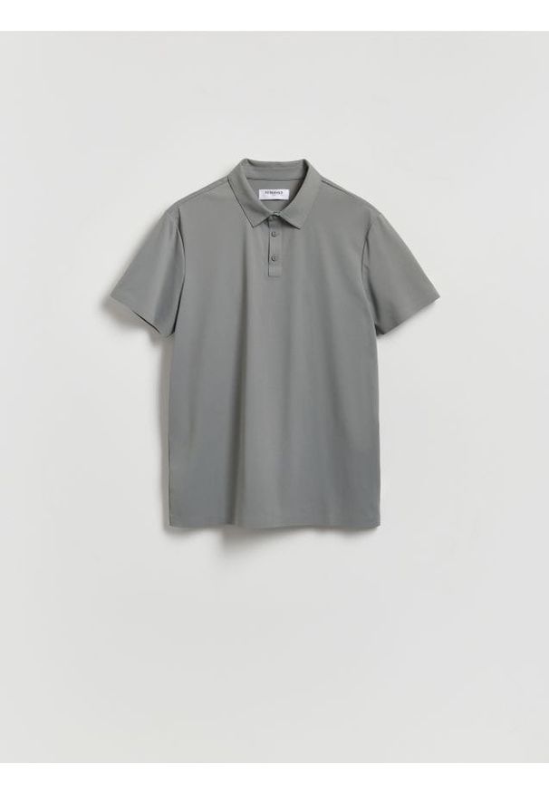 Reserved - Koszulka polo slim - jasnoszary. Typ kołnierza: polo. Kolor: szary. Materiał: dzianina. Wzór: gładki