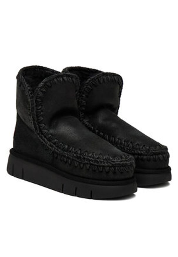 Mou Śniegowce MU.FW531002B Czarny. Kolor: czarny. Materiał: skóra, zamsz