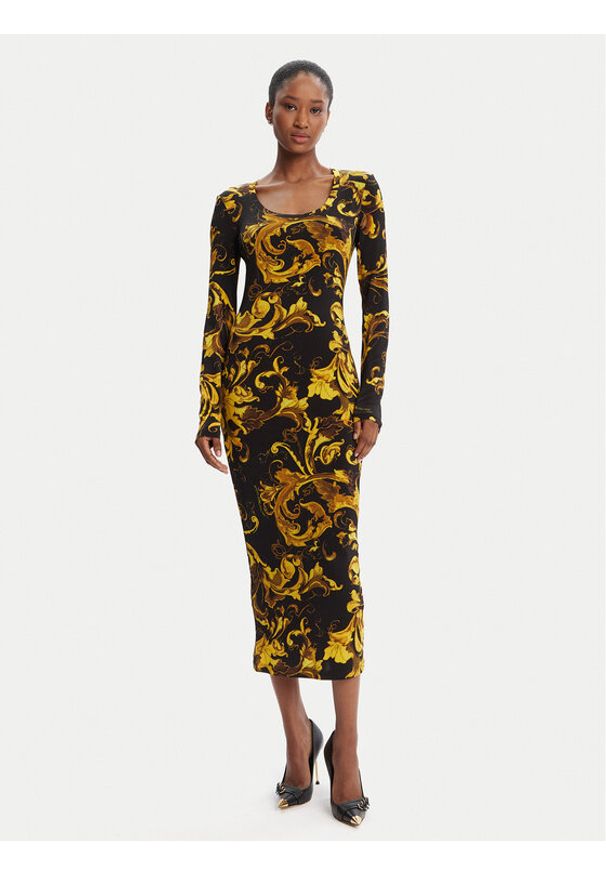 Versace Jeans Couture Sukienka codzienna 79HAO920 JS500 Czarny Slim Fit. Okazja: na co dzień. Kolor: czarny. Materiał: wiskoza. Typ sukienki: proste. Styl: casual