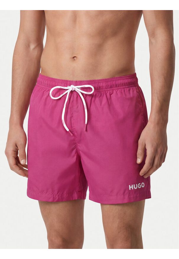 Hugo - HUGO Szorty kąpielowe Haiti 50469312 Różowy Regular Fit. Kolor: różowy. Materiał: syntetyk