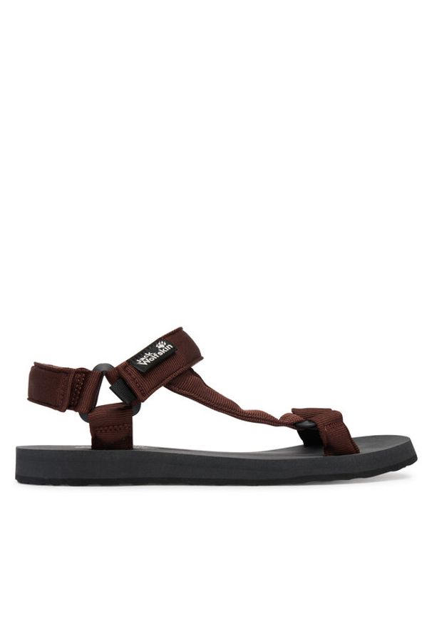 Jack Wolfskin Sandały Taiga A65623 Brązowy ciemny. Kolor: brązowy. Materiał: materiał