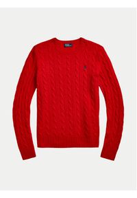 Polo Ralph Lauren Sweter 211910421026 Czerwony Slim Fit. Typ kołnierza: polo. Kolor: czerwony. Materiał: wełna #4
