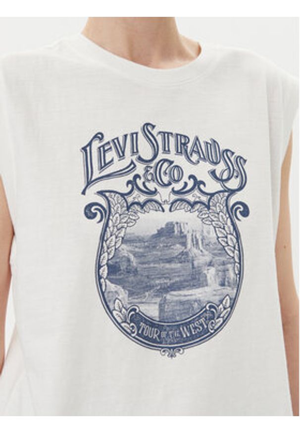 Levi's® Bluzka Graphic 001MW-0000 Biały Standard Fit. Kolor: biały. Materiał: bawełna