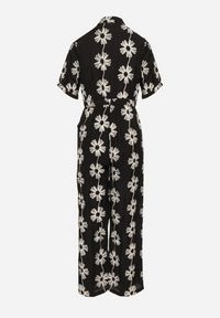 Born2be - Czarny Wiskozowy Kombinezon o Koszulowym Kroju z Krótkim Rękawem i Kieszeniami Milaviela. Okazja: na co dzień. Kolor: czarny. Materiał: wiskoza. Długość rękawa: krótki rękaw. Długość: krótkie. Styl: elegancki, casual, klasyczny #2