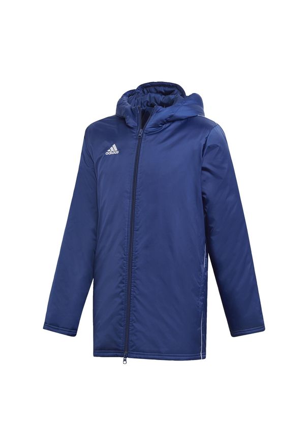 Adidas - Kurtka dla dzieci adidas Core 18 Stadium Junior granatowa DW9198. Kolor: biały, niebieski, wielokolorowy