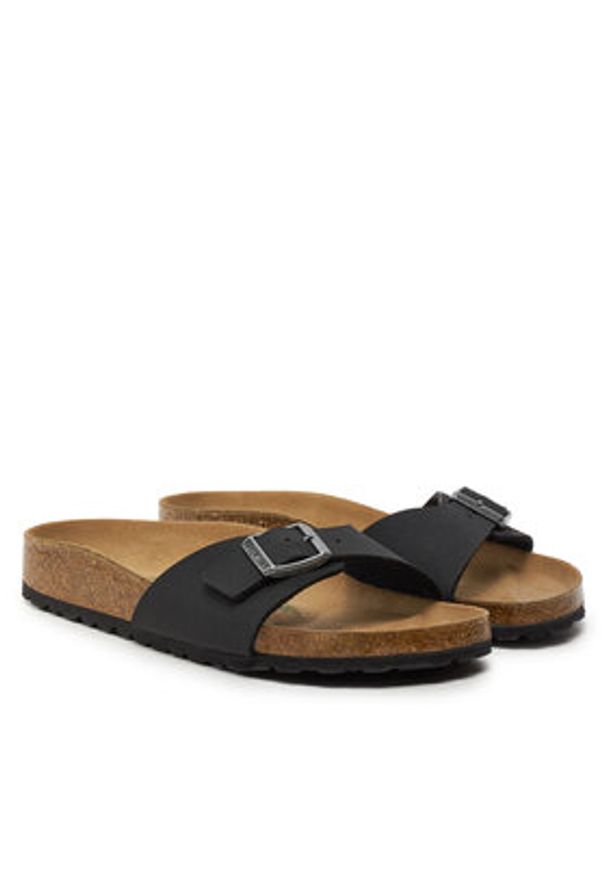 Birkenstock Klapki Madrid Bs 1020060 Czarny. Kolor: czarny. Materiał: skóra