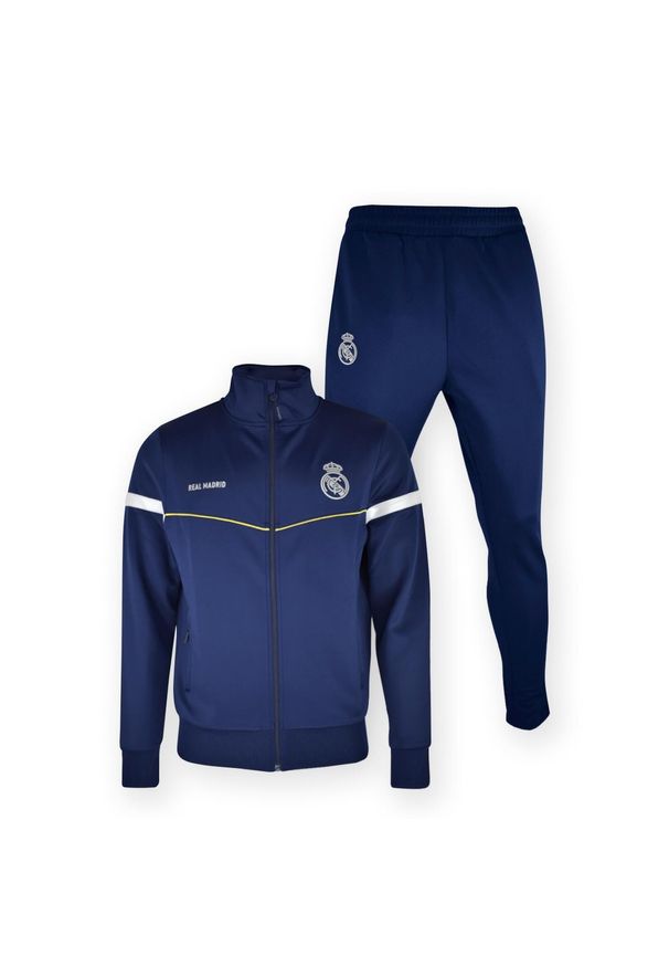 Dres treningowy Real Madrid męski 25/26 - granatowy. Kolor: niebieski, wielokolorowy. Materiał: dresówka. Sport: fitness, piłka nożna