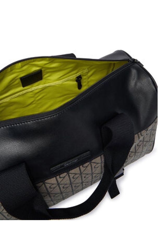 Calvin Klein Torba weekendowa Mixed Emblem Aop LV04D3379G Beżowy. Kolor: beżowy. Materiał: materiał