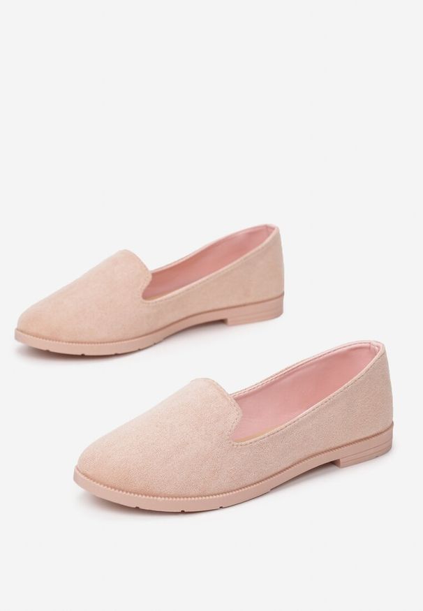 Renee - Różowe Balerinki Typu Loafersy Daphikaia. Okazja: na spacer. Kolor: różowy. Sezon: lato. Styl: elegancki