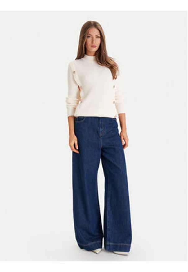 Morgan Sweter 252-MCOOL Beżowy Regular Fit. Kolor: beżowy. Materiał: syntetyk