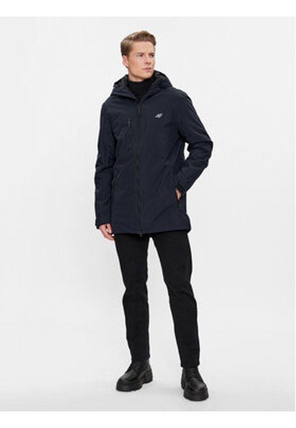 4f - 4F Parka 4FAW23TTJAM302 Czarny Regular Fit. Kolor: czarny. Materiał: syntetyk