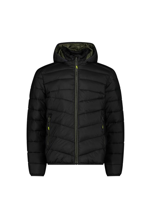 Kurtka z kapturem CMP. Typ kołnierza: kaptur. Kolor: czarny. Materiał: puch. Sport: turystyka piesza