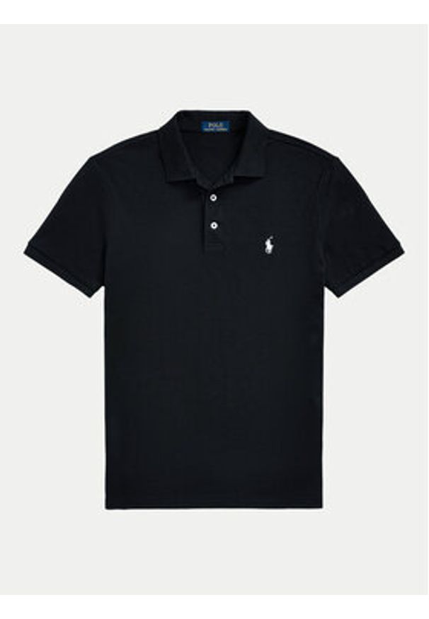 Polo Ralph Lauren Polo 710941439001 Czarny Custom Slim Fit. Typ kołnierza: polo. Kolor: czarny. Materiał: bawełna