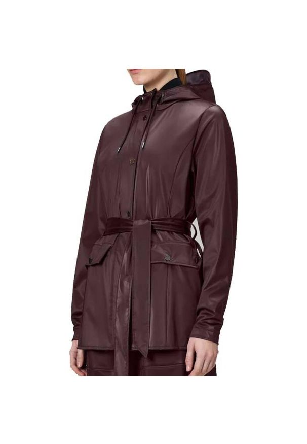 Rains - Kurtka RAINS CURVE JACKET W3 Bordeaux. Kolor: czerwony. Materiał: tkanina, syntetyk