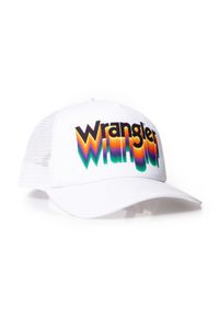 Wrangler - MĘSKA CZAPKA Z DASZKIEM WRANGLER TRUCKER CAP WHITE W0M36U512. Styl: elegancki