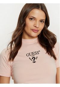 Guess Sukienka codzienna V4YK02 KCDH1 Różowy Regular Fit. Okazja: na co dzień. Kolor: różowy. Materiał: bawełna. Typ sukienki: proste. Styl: casual