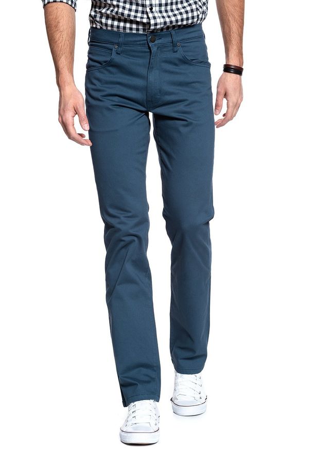 Wrangler - WRANGLER SPODNIE MĘSKIE ARIZONA OXFORD BLUE W12OA1072 112126282. Materiał: materiał