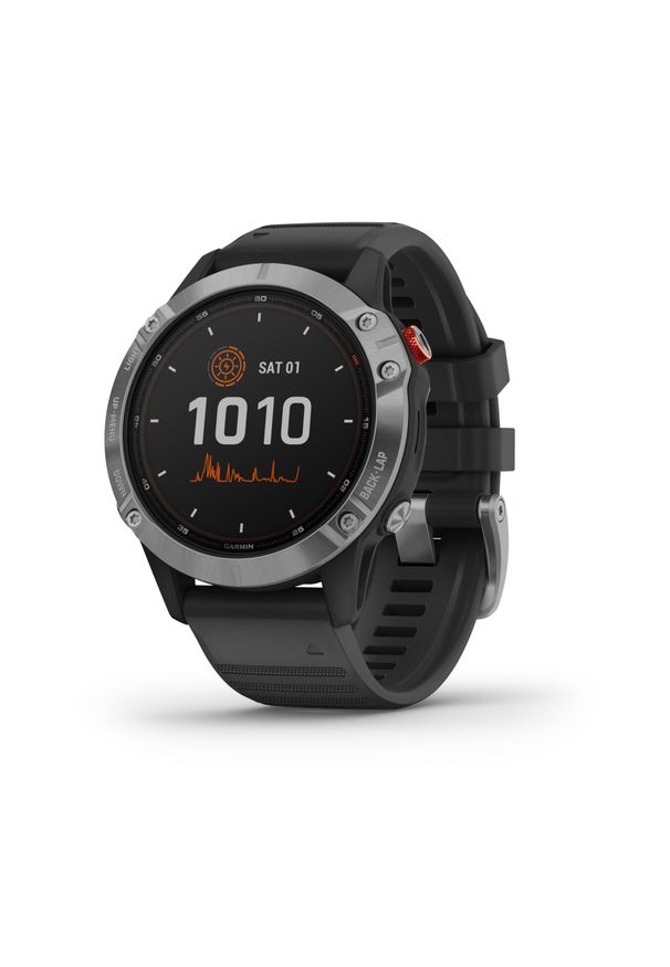 GARMIN - Zegarek do biegania z GPS Garmin Fenix 6 Solar Silver. Rodzaj zegarka: smartwatch. Styl: biznesowy