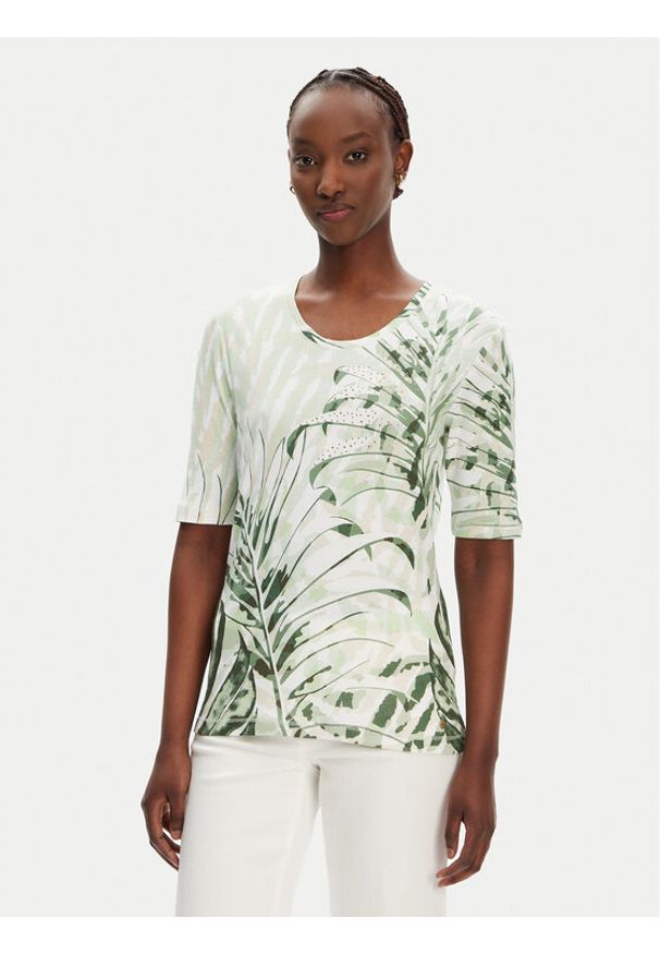 Olsen Bluzka 11105126 Zielony Regular Fit. Kolor: zielony. Materiał: bawełna