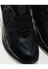 Philipp Plein - PHILIPP PLEIN - Czarne sneakersy Huragan. Wysokość cholewki: przed kostkę. Kolor: czarny. Materiał: guma. Szerokość cholewki: normalna. Wzór: aplikacja #4
