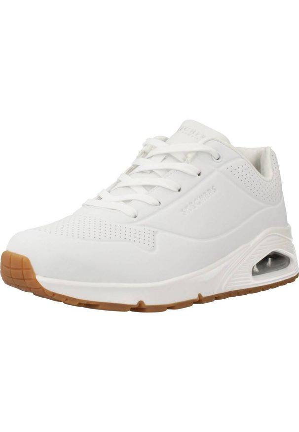 skechers - Buty SKECHERS UNO STAND ON AIR Biały. Kolor: biały. Materiał: materiał, syntetyk, tkanina. Model: Skechers Sport. Sport: turystyka piesza