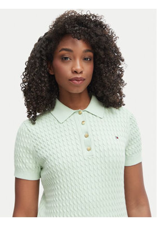 TOMMY HILFIGER - Tommy Hilfiger Sweter WW0WW41474 Zielony Regular Fit. Kolor: zielony. Materiał: bawełna