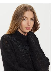 TwinSet - TWINSET Golf 242TP3420 Czarny Loose Fit. Typ kołnierza: golf. Kolor: czarny. Materiał: syntetyk #2