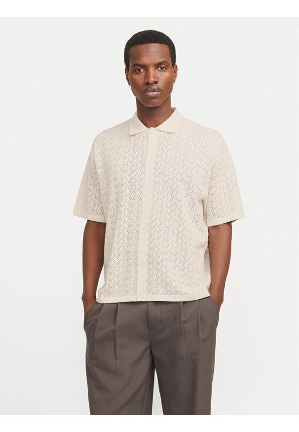 Jack & Jones Koszula Tyler 12272863 Écru Loose Fit. Kolor: kremowy. Materiał: syntetyk