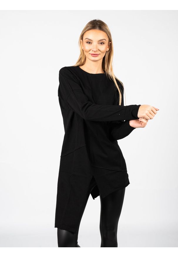 La Haine Inside Us Longsleeve "LW621" | A23334MLW621 | Kobieta | Czarny. Kolor: czarny. Materiał: bawełna. Długość rękawa: długi rękaw. Długość: długie. Wzór: aplikacja