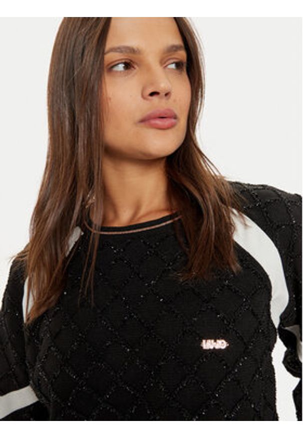 Liu Jo Sport Sweter TF4276 J4761 Czarny Regular Fit. Kolor: czarny. Materiał: syntetyk. Styl: sportowy