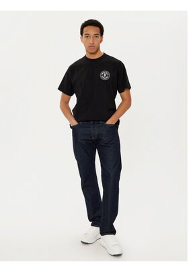Versace Jeans Couture T-Shirt 78GAHE07 Czarny Regular Fit. Kolor: czarny. Materiał: bawełna