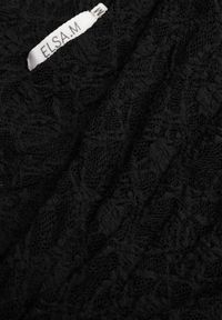 Born2be - Czarna Koronkowa Bluzka o Asymetrycznym Kroju na Jedno Ramię Nerasos. Kolor: czarny. Materiał: koronka #5