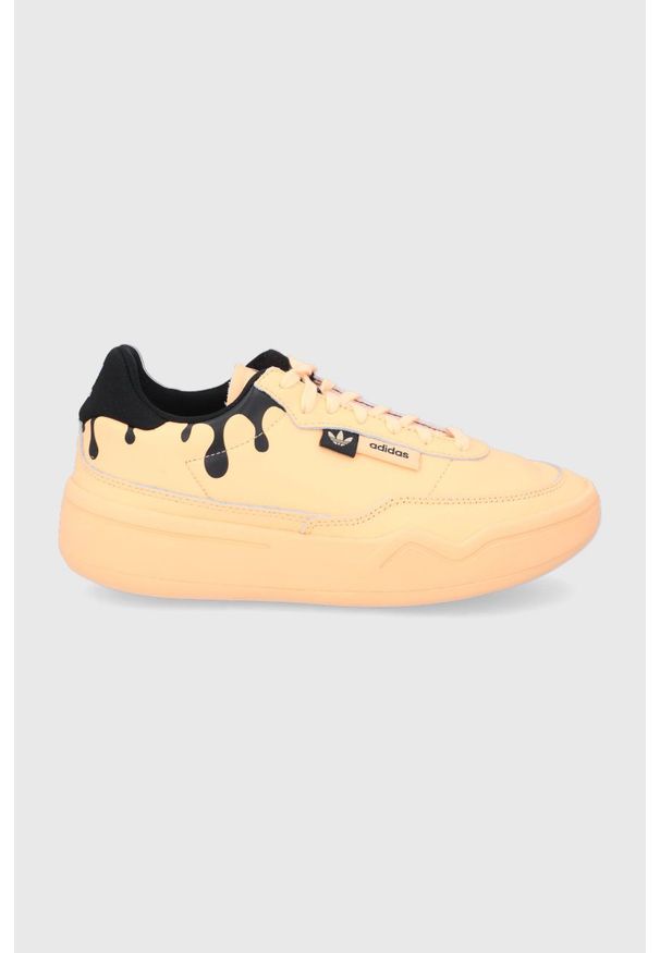 adidas Originals buty skórzane Her Court GY3581 kolor pomarańczowy GY3581-ACIORA. Nosek buta: okrągły. Zapięcie: sznurówki. Kolor: pomarańczowy. Materiał: skóra