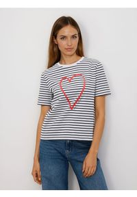 Reserved - T-shirt z sercem - wielobarwny. Materiał: bawełna #1