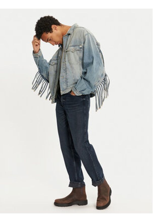 Mustang Kurtka jeansowa Ozark Fringe 1015681 Niebieski Relaxed Fit. Kolor: niebieski. Materiał: bawełna