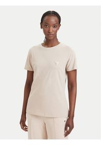 Guess T-Shirt V4YI09 J1314 Beżowy Regular Fit. Kolor: beżowy. Materiał: bawełna #1
