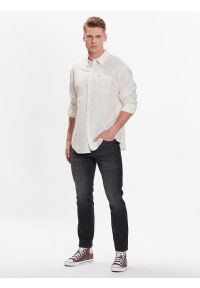 Wrangler - WRANGLER 1 PKT SHIRT MĘSKA KOSZULA MATERIAŁOWA MATERIAŁ WORN WHITE W5D6LOW02. Materiał: materiał #4