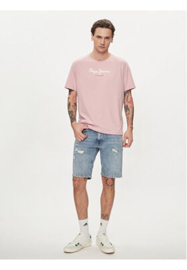 Pepe Jeans Szorty jeansowe Taper Short PM801084RH2 Niebieski Regular Fit. Kolor: niebieski. Materiał: bawełna