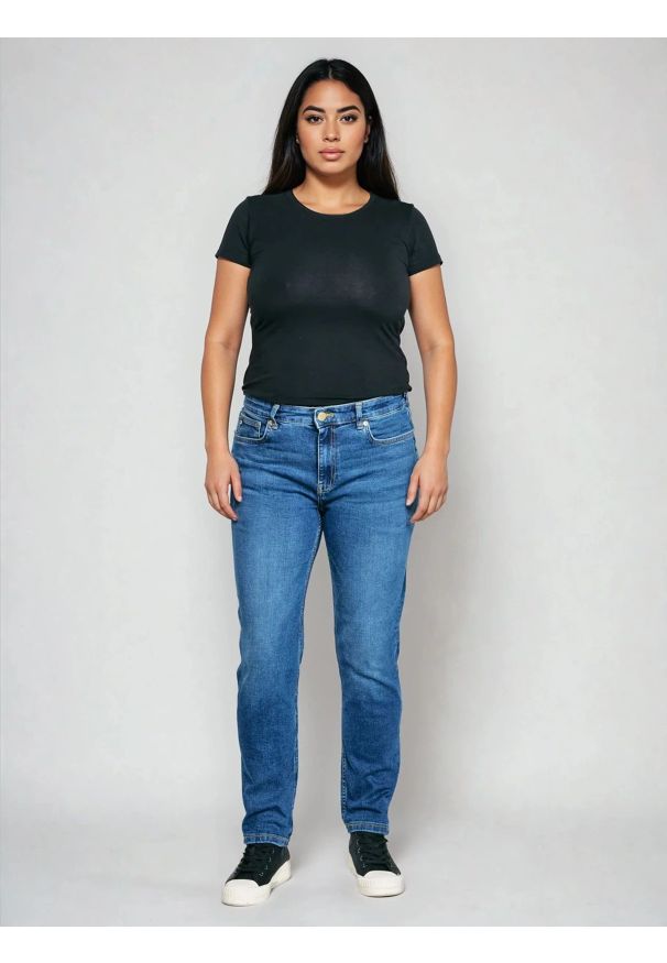 Big-Star - Jeansy damskie granatowe Maggie 546. Okazja: na co dzień. Kolor: niebieski. Styl: elegancki, casual, klasyczny