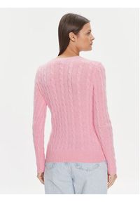 Polo Ralph Lauren Sweter 211910421017 Różowy Regular Fit. Typ kołnierza: polo. Kolor: różowy. Materiał: wełna #5