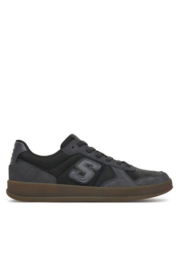 skechers - Skechers Sneakersy New Wave Cup-Calven 210961/BKGY Czarny. Kolor: czarny. Materiał: skóra