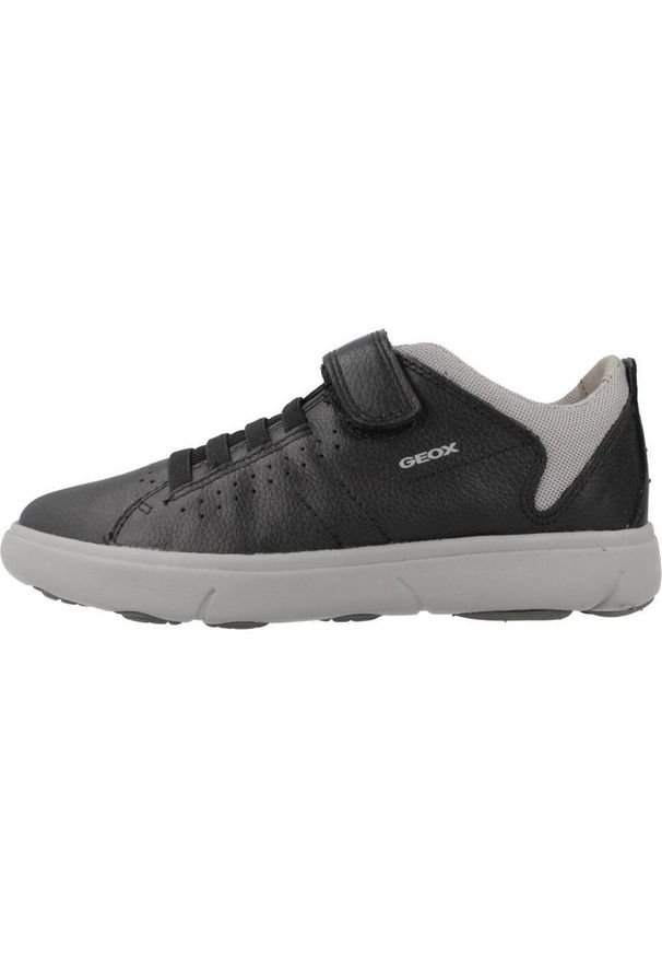 Geox - Buty GEOX J NEBCUP BOY Czarny. Kolor: czarny. Materiał: tkanina, skóra. Sport: turystyka piesza