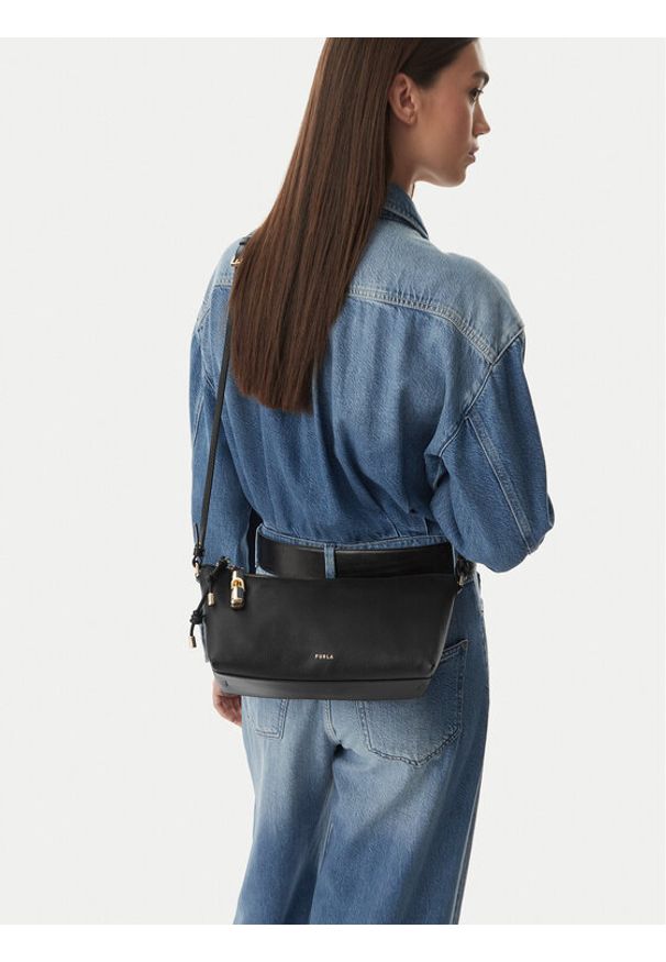 Furla Torebka Debby Mini WE00865 BX3353 KH O6000 Czarny. Kolor: czarny. Materiał: skórzane