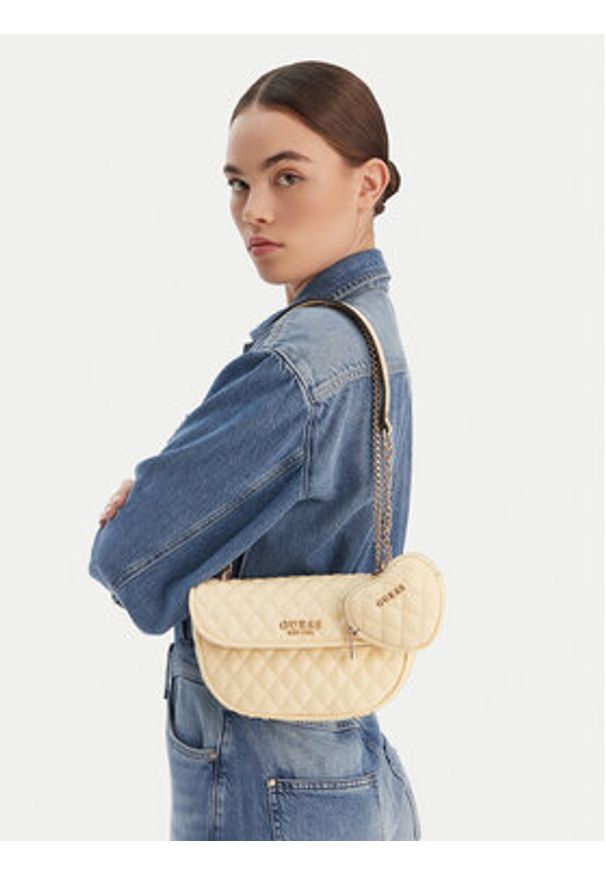 Guess Torebka Atabey HWQG98 94210 Żółty. Kolor: żółty. Materiał: skórzane