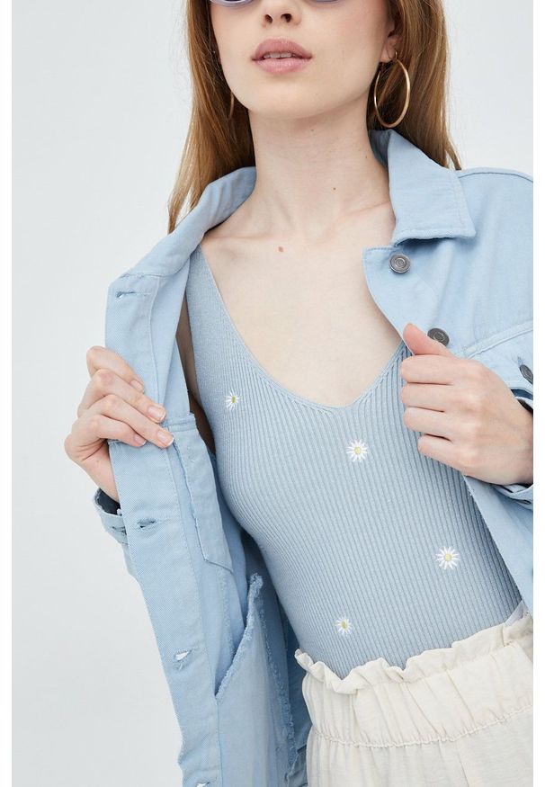 Brave Soul kurtka jeansowa damska przejściowa. Okazja: na co dzień. Kolor: niebieski. Materiał: jeans. Styl: casual